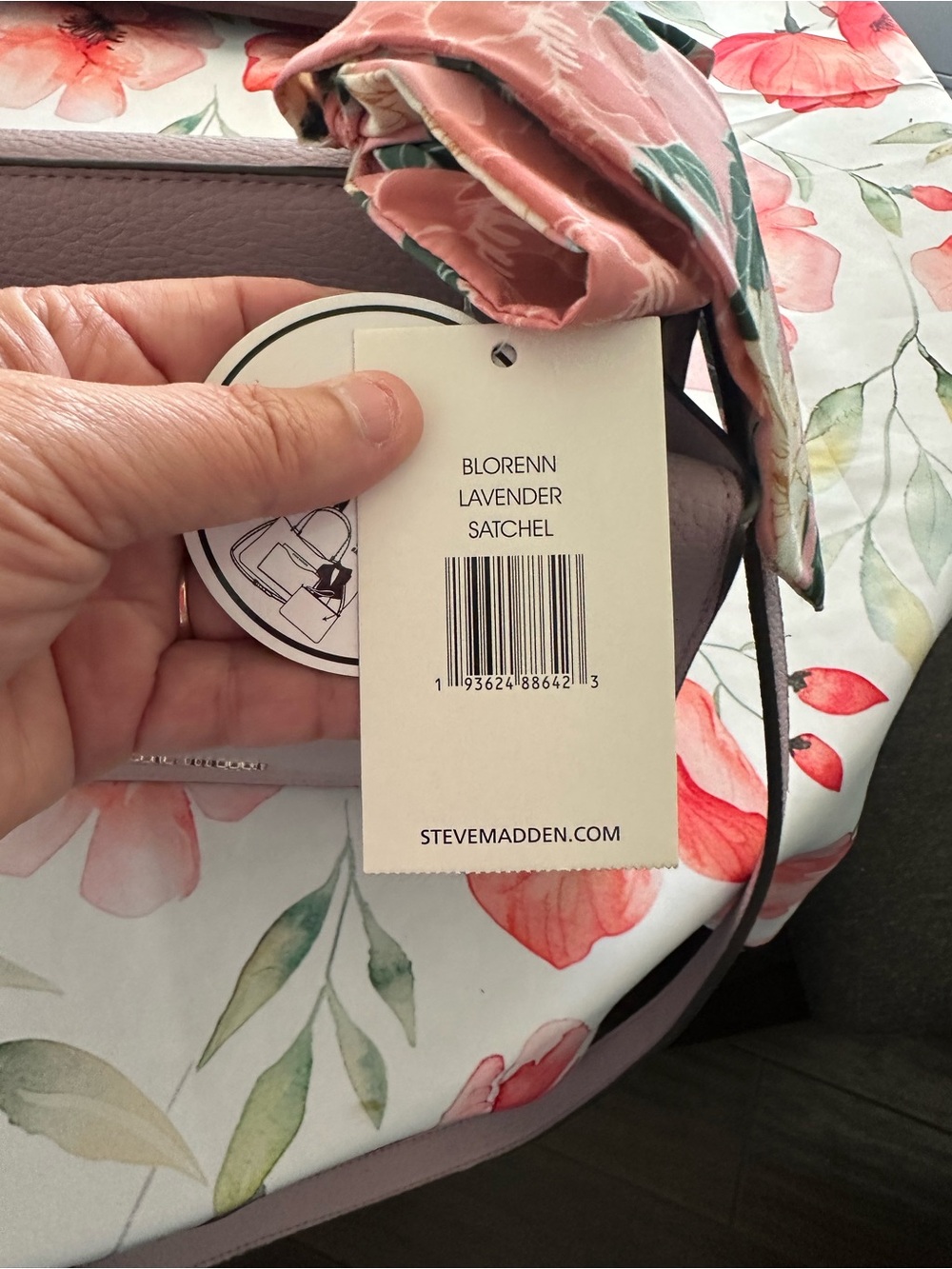 Steve Madden Lilac/Pastel Purple Crossbody Bag with Scarf Accent - Picture 2 of 6